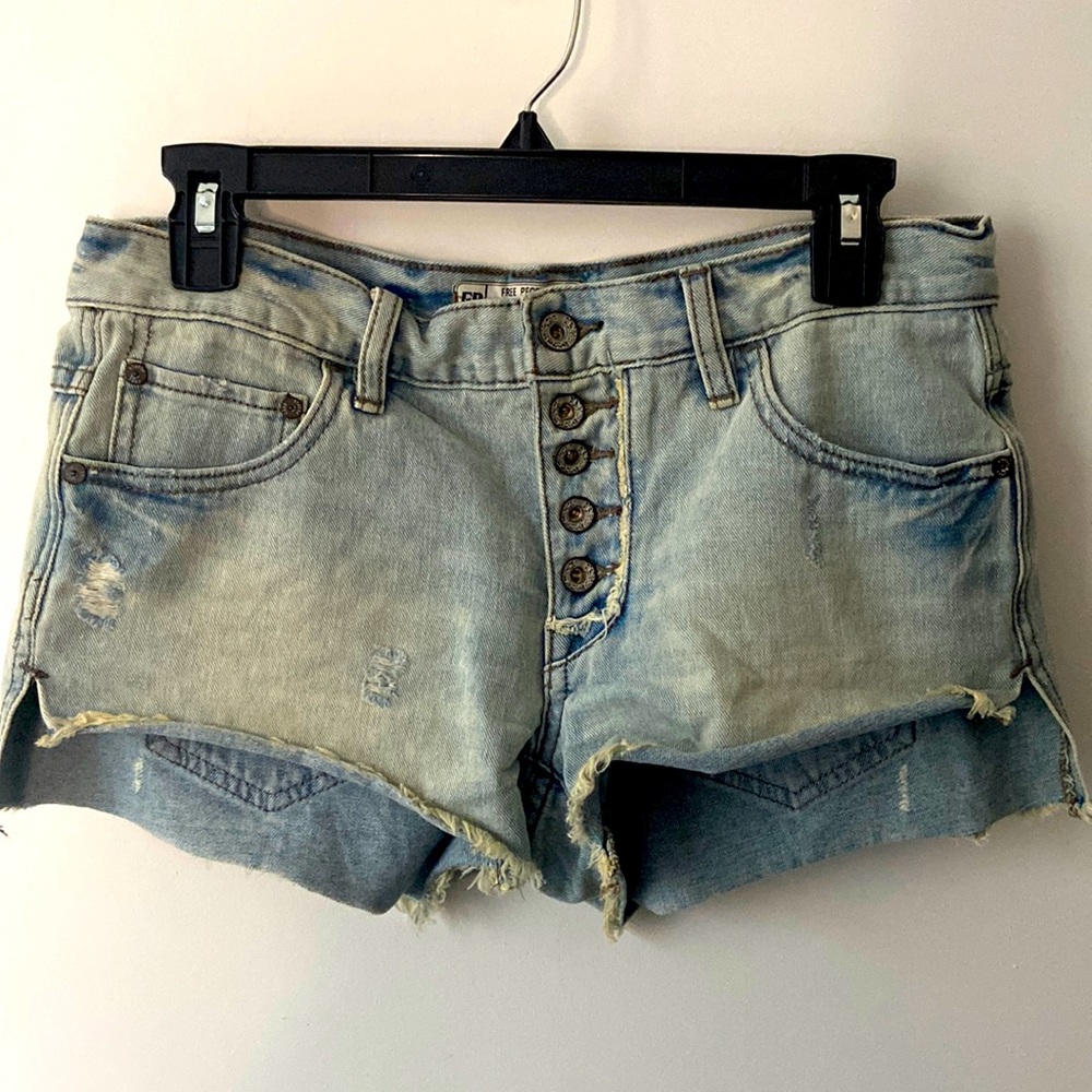 Free People Button Fly Jean Shorts